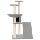 Cat Tree with Sisal Scratching Posts Light Grey 94 cm - Side View
