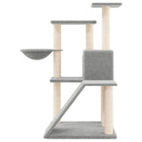 Cat Tree with Sisal Scratching Posts Light Grey 94 cm