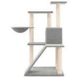 Cat Tree with Sisal Scratching Posts Light Grey 94 cm - Top-Down View