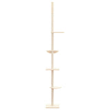 Floor to Ceiling Cat Tree Cream 263.5-289.5 cm - Top-Down View