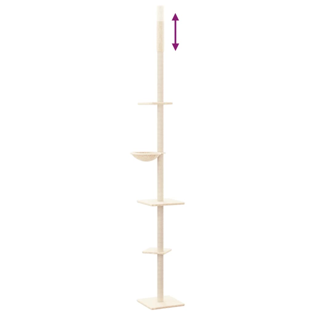 Floor to Ceiling Cat Tree Cream 263.5-289.5 cm