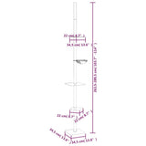 Floor to Ceiling Cat Tree Cream 263.5-289.5 cm - Low Angle