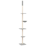 Floor to Ceiling Cat Tree Light Grey 263.5-289.5 cm