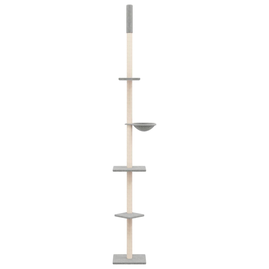 Floor to Ceiling Cat Tree Light Grey 263.5-289.5 cm