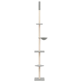 Floor to Ceiling Cat Tree Light Grey 263.5-289.5 cm