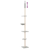 Floor to Ceiling Cat Tree Light Grey 263.5-289.5 cm