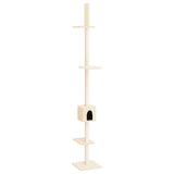 Floor to Ceiling Cat Tree Cream 250.5-276.5 cm - Front View