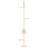 Floor to Ceiling Cat Tree Cream 250.5-276.5 cm - Top-Down View