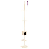Floor to Ceiling Cat Tree Cream 250.5-276.5 cm - Rear View