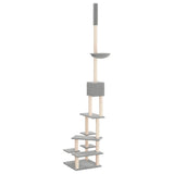 Floor to Ceiling Cat Tree Light Grey 268.5-294.5 cm