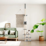 Floor to Ceiling Cat Tree Light Grey 268.5-294.5 cm