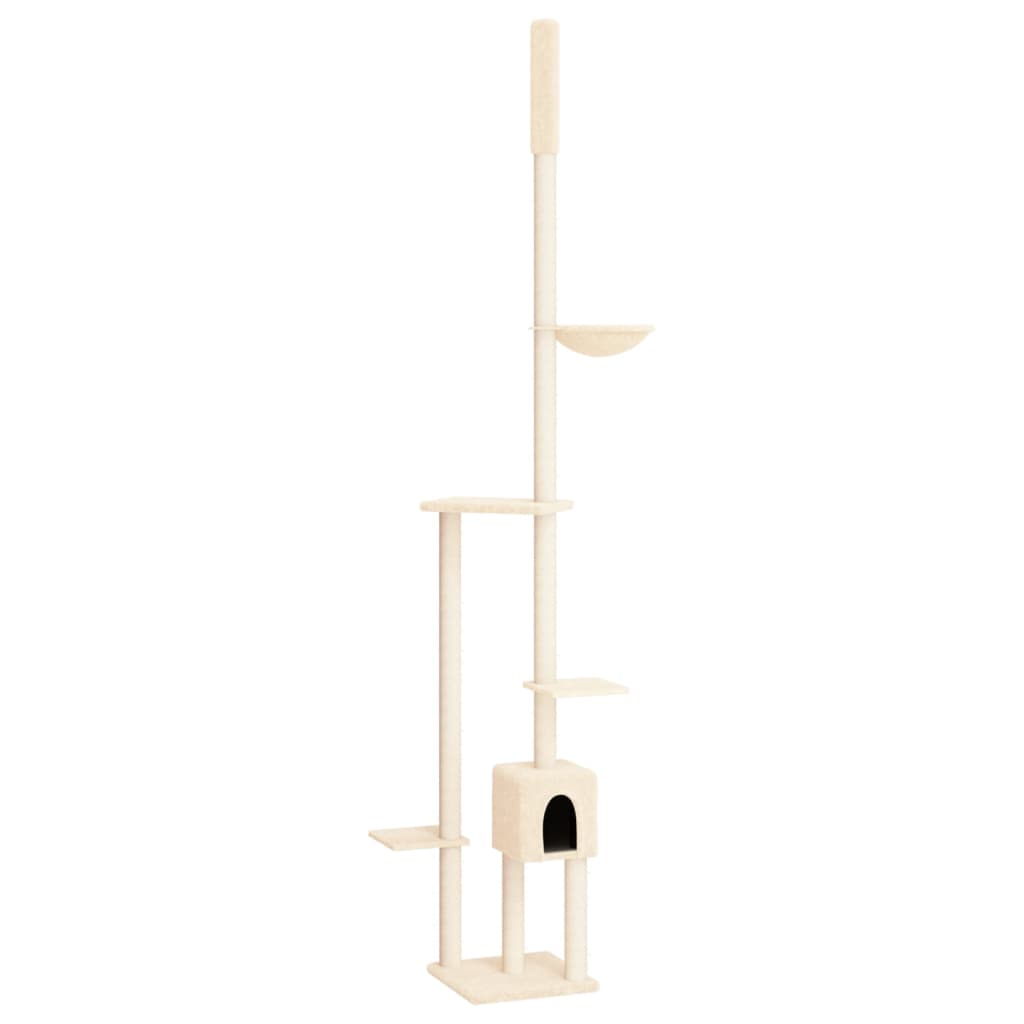 Floor to Ceiling Cat Tree Cream 258.5-284.5 cm