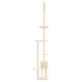 Floor to Ceiling Cat Tree Cream 258.5-284.5 cm - Top-Down View