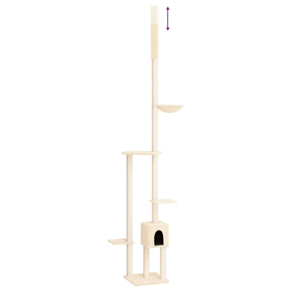 Floor to Ceiling Cat Tree Cream 258.5-284.5 cm