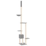 Floor to Ceiling Cat Tree Light Grey 258.5-284.5 cm - 45-Degree Angle