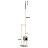 Floor to Ceiling Cat Tree Light Grey 258.5-284.5 cm