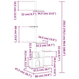 Floor to Ceiling Cat Tree Cream 250.5-276.5 cm - Extra Image