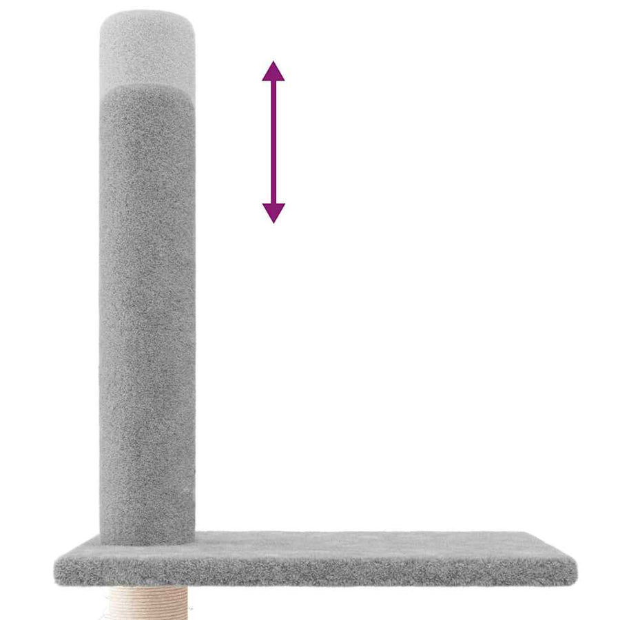 Floor to Ceiling Cat Tree Light Grey 250.5-276.5 cm