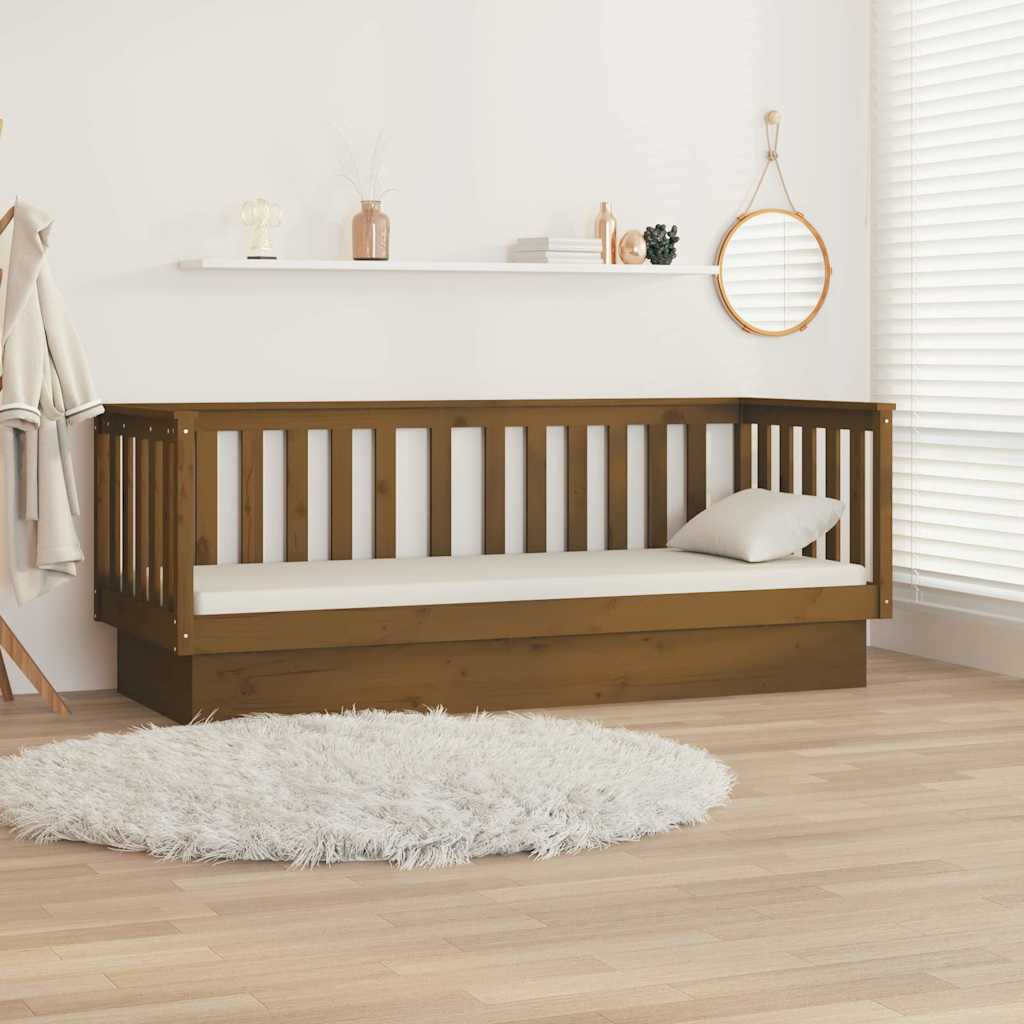 Day Bed without Mattress Honey Brown 90x190 cm Solid Wood Pine