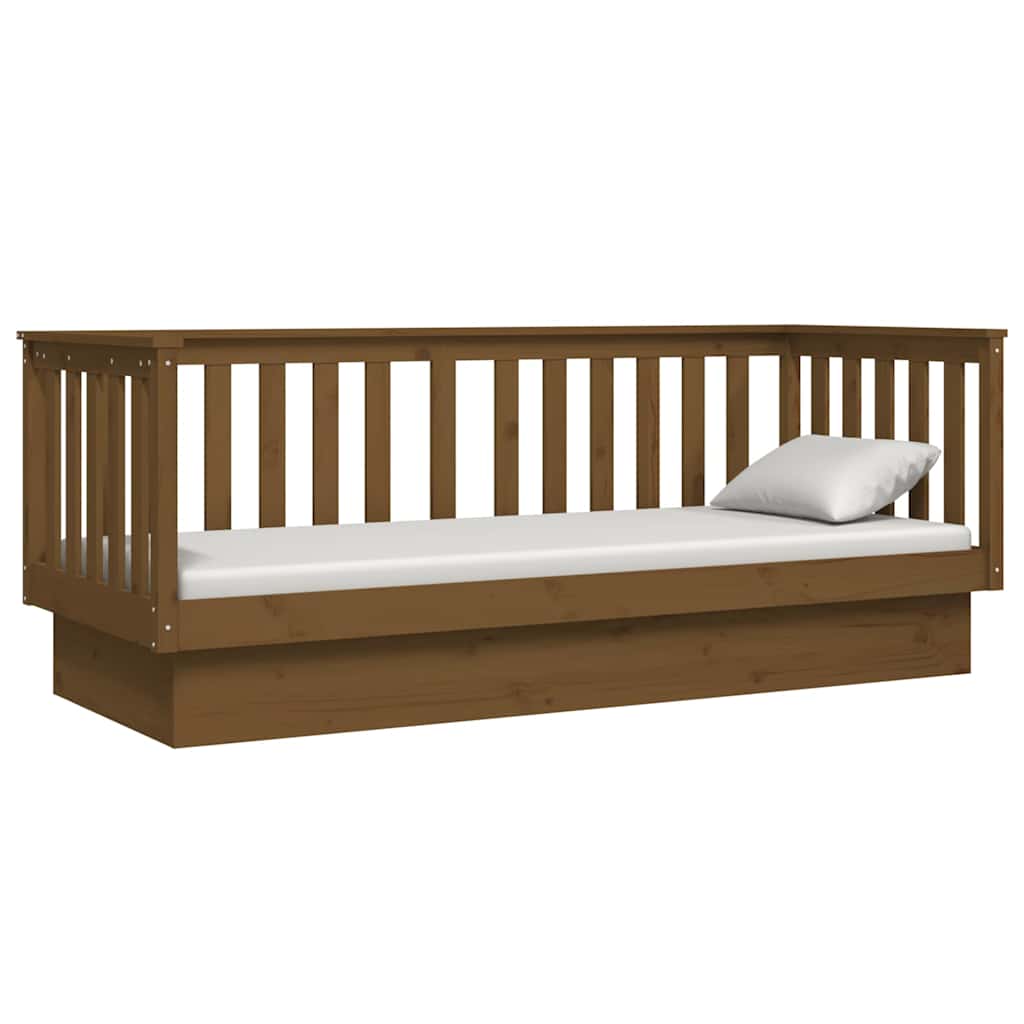 Day Bed without Mattress Honey Brown 90x190 cm Solid Wood Pine