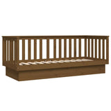 Day Bed without Mattress Honey Brown 90x190 cm Solid Wood Pine - Close-Up Angle