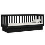 Day Bed without Mattress Black 90x190 cm Solid Wood Pine