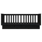 Day Bed without Mattress Black 90x190 cm Solid Wood Pine