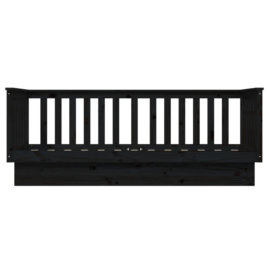 Day Bed without Mattress Black 90x190 cm Solid Wood Pine