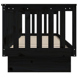 Day Bed without Mattress Black 90x190 cm Solid Wood Pine