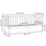 Day Bed without Mattress Black 90x190 cm Solid Wood Pine