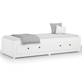 Day Bed without Mattress White 90x190 cm Solid Wood Pine - Front View
