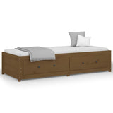 Day Bed without Mattress Honey Brown 90x190 cm Solid Wood Pine - Front View