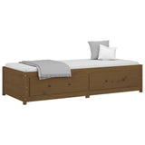 Day Bed without Mattress Honey Brown 90x190 cm Solid Wood Pine - Side View