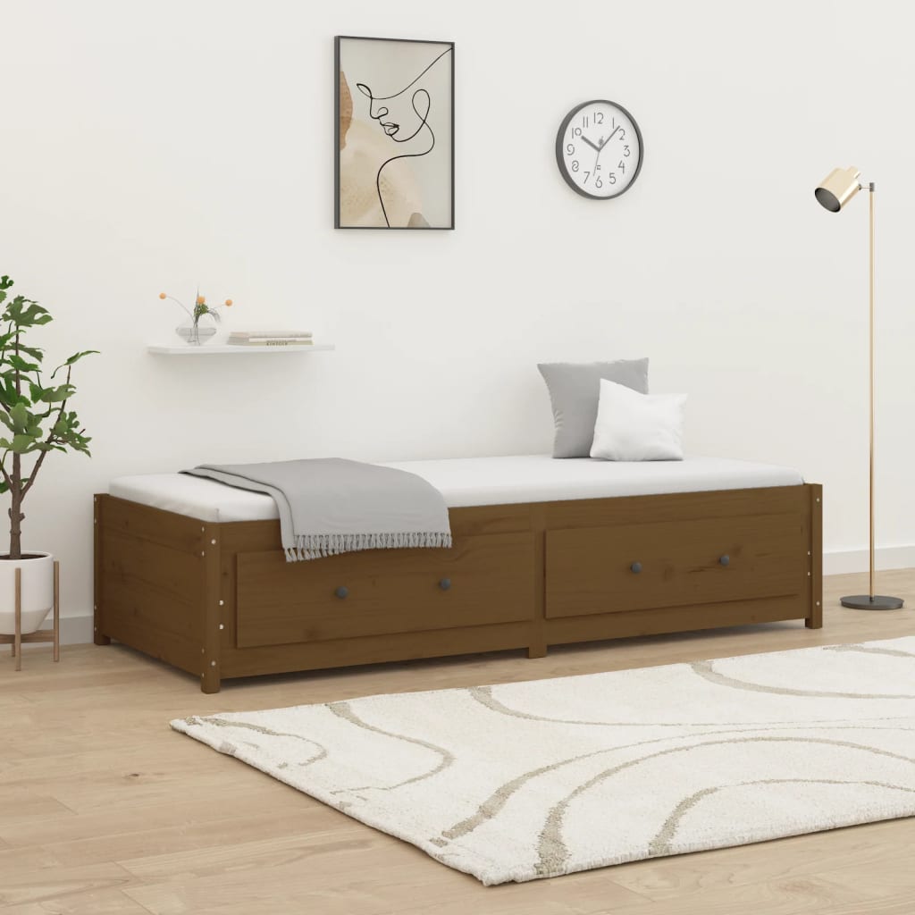 Day Bed without Mattress Honey Brown 90x190 cm Solid Wood Pine