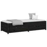 Day Bed without Mattress Black 90x190 cm Solid Wood Pine