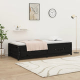 Day Bed without Mattress Black 90x190 cm Solid Wood Pine