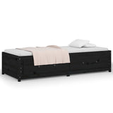 Day Bed without Mattress Black 90x190 cm Solid Wood Pine