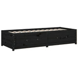 Day Bed without Mattress Black 90x190 cm Solid Wood Pine