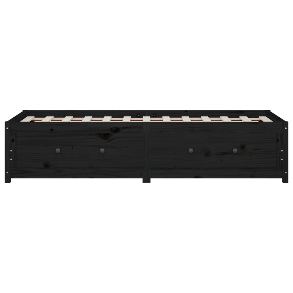 Day Bed without Mattress Black 90x190 cm Solid Wood Pine