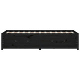 Day Bed without Mattress Black 90x190 cm Solid Wood Pine