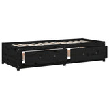 Day Bed without Mattress Black 90x190 cm Solid Wood Pine