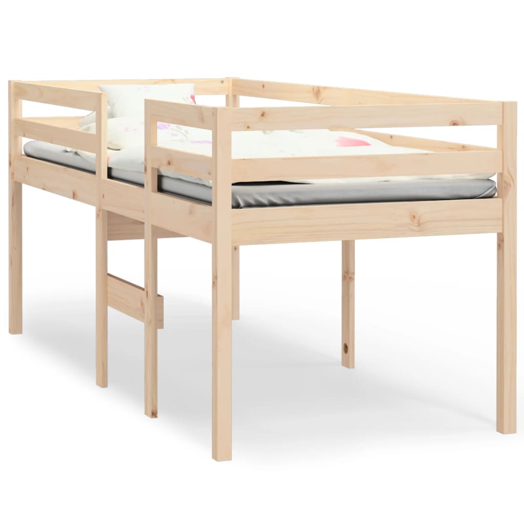 High Sleeper Bed without Mattress 90x190 cm Solid Wood Pine