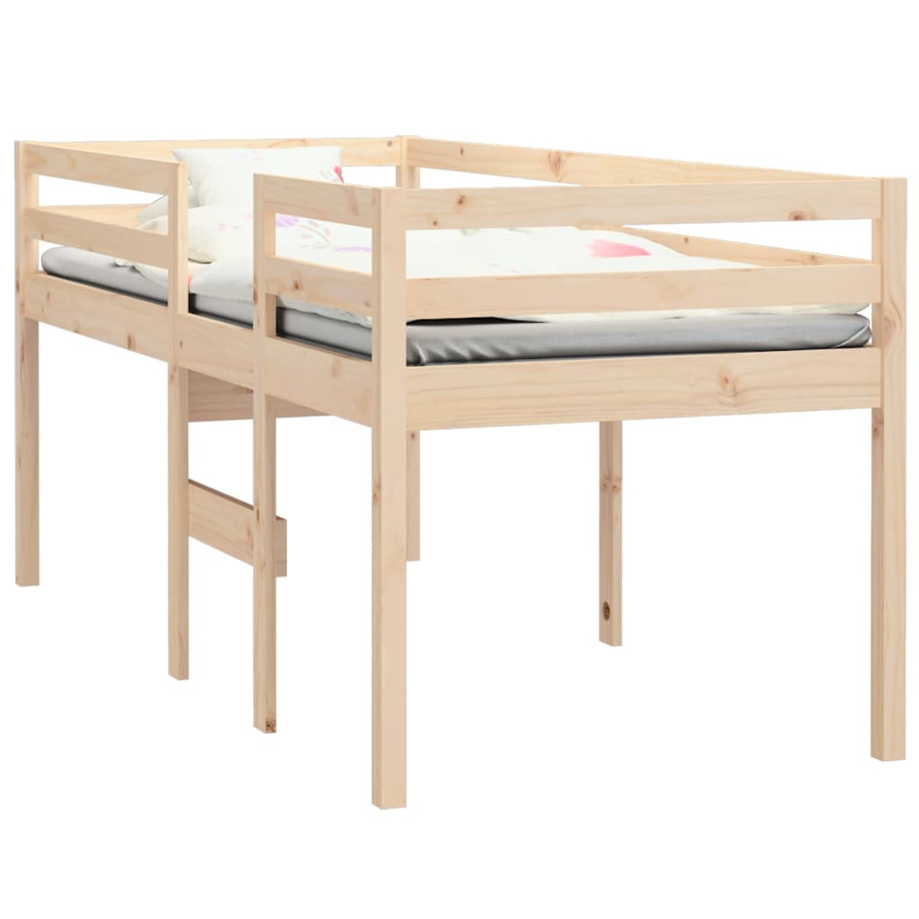 High Sleeper Bed without Mattress 90x190 cm Solid Wood Pine
