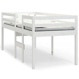 High Sleeper Bed without Mattress White 90x190 cm Solid Wood Pine - Front View