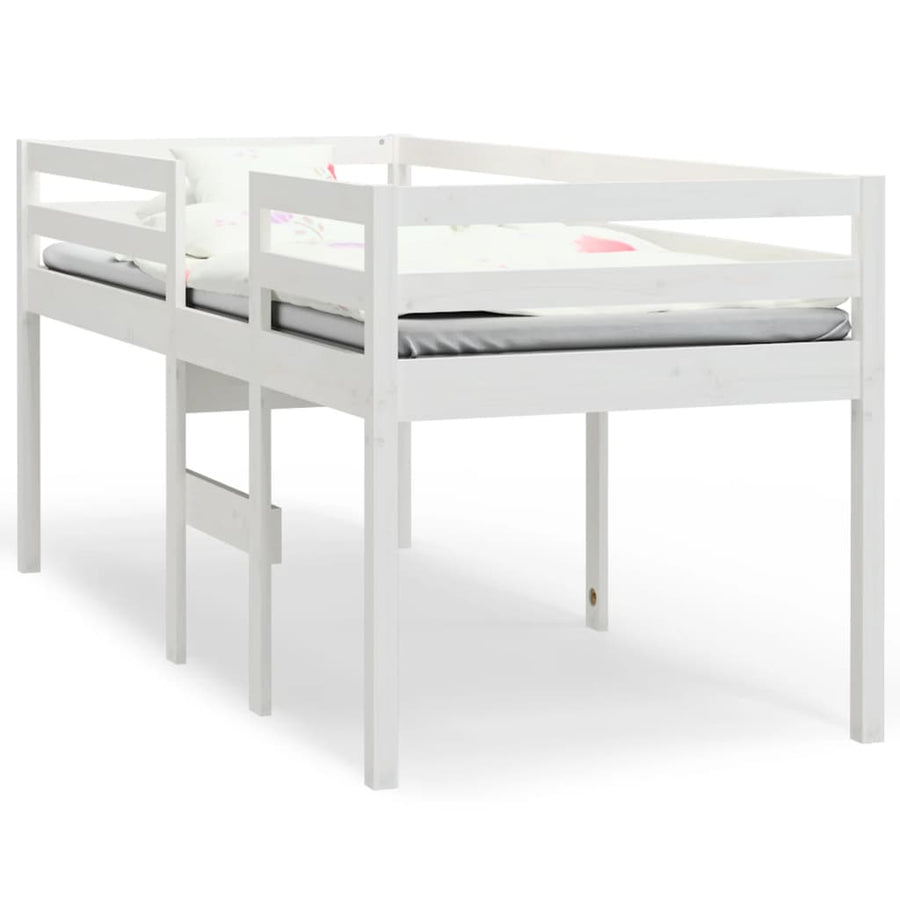 High Sleeper Bed without Mattress White 90x190 cm
