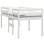 High Sleeper Bed without Mattress White 90x190 cm