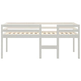 High Sleeper Bed without Mattress White 90x190 cm Solid Wood Pine - 45-Degree Angle