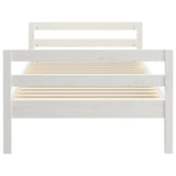 Bed Frame without Mattress White 90x190 cm Solid Wood Pine - 45-Degree Angle