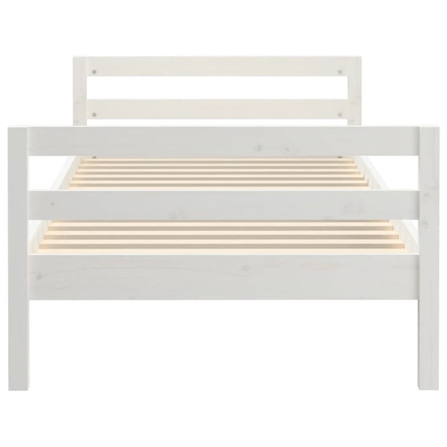 Bed Frame without Mattress White 90x190 cm Solid Wood Pine