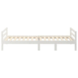 Bed Frame without Mattress White 90x190 cm Solid Wood Pine - Rear View
